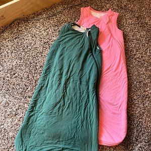 Two Kyte Baby Sleep Sacks - Pink & Green